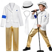 abordables Disfraces para niños-Estrella del pop de los 80 Cantante Accesorios Disfraz de lujo Iconos de la música y del escenario Cosplay for Chico Niños Víspera de Todos los Santos Carnaval Semana del Libro Rendimiento Escenario
