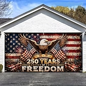 preiswerte 250. Jubiläum-Dekoration für Garagentorabdeckung zum 250. Jahrestag der USA, Fotohintergrund mit Adlermotiv zum 4. Juli, Banner zum Unabhängigkeitstag der USA (1776–2026), patriotische Dekoration