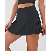preiswerte Damenröcke &amp; Skorts-Damen Einfarbig Lässiger Rock Tennis-Skort Tennisröcke mit Shorts Tasche Schnelltrocknend Atmungsaktiv Laufen Fitness Yoga Rock Laufrock Weiß Schwarz Blau Tennisbekleidung