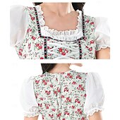 cheap Dirndl Set-Oktoberfest Dirndl Dress Dirndl Set Mini Length Maid Bavarian German Munich Wiesn Women's Carnival Beer Festival Traditional Style Cloth
