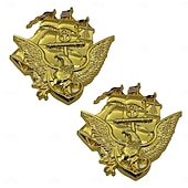  2-pack metallbilemblem för amerikanska flottan 250-årsjubileum, 3D-klistermärke med skallig örn, patriotisk militär bildekal, kromad metallkarossdekoration för bil, lastbil, SUV, veteranpresent
