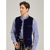 billiga Trachtenväst-Oktoberfest Trachten-väst Traditionell bayersk väst Broderi Sammet Hög krage Kraghalsband Tyska Alpint Arv Ängar Herr Karnival Ölfestival Traditionell stil tyg