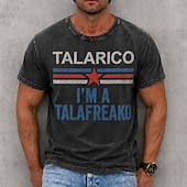ieftine Men's Funny T shirts-Men's Talarico I'm A Talafreako 100 Cotton Acid Wash Heavyweight T-shirt Short Sleeve T shirt DTG Crew Neck Shirt Fashion Daily Holiday Spring Summer Clothing Apparel