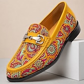 economico Mocassini in pelle premium-Mocassini da uomo di lusso con motivo paisley e morsetto – scarpe eleganti slip-on in vera pelle per lavoro, matrimoni, feste e per gentiluomini attenti alla moda.