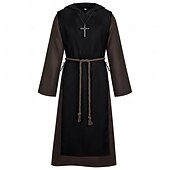 tanie Odzież wierzchnia-Retro / vintage Średniowieczne Renesansowa Bluzy Robe Szata Długie rękawy Kuba Rozpruwacz Mnich Strój na bal maskowy Męskie Religijne Halloween Karnawał Targi Renesansu LARP Dla dorosłych Szata