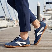 cheap Casual Lace-Up Shoes-Men's Navy Barefoot Shoes - Wide Toe Box Wide Fit Sneakers - Lightweight Breathable Big Toe Walking Shoes for Wide Feet, Travel, Daily Wear and Casual Outdoor Use