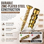 abordables Juegos de destornilladores-Juego de tornillos de expansión cortos de 6×14 mm, anclajes de pared de expansión cortos, para reparación de bisagras de armarios &amp;Restauración de roscas dañadas, juego de 30/50/100 fijaciones seguras
