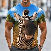  Men's Animal Cows T Shirt Short Sleeve T shirt 3D Print Crew Neck Shirt Funny Casual Daily Street Blue White Blue 1# Summer Spring Clothing Apparel S M L XL 2XL 3XL
