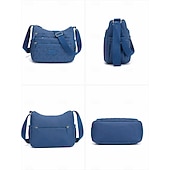 abordables Bolsos cruzados-Bolso bandolera de nailon con múltiples bolsillos para mujer: bolso de hombro ligero e impermeable para viajes, trabajo y uso diario
