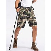 cheap Holiday-Men's Lightweight Cargo Shorts Comfort Waist Tactical Cargo Shorts Casual Shorts Drawstring Elastic Waist Multi Pocket Camouflage Quick Dry Knee Length Casual Outdoor Streetwear Fashion Streetwear