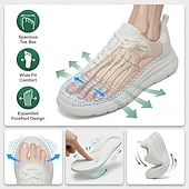 preiswerte Casual Sneakers-Men's Wide Fit Casual Sneakers – Lightweight Breathable Lace-Up Walking Shoes, Cushioned Comfort Wide Width Footwear for Office, Travel, Driving and Everyday Lifestyle