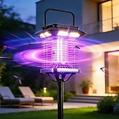 cheap Decorative Lights-Solar Bug Zapper Outdoor, Solar Mosquito Zapper, Rechargeable Battery, Waterproof Electric Fly Zapper for Patio, Backyard, Garden, Camping