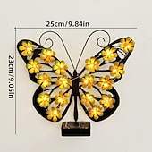ieftine Aplice de Exterior-Lampă fluture pentru exterior, decor de perete impermeabil cu energie solară, lampă LED peisagistică, ornament pentru gard de grădină, iluminare ambientală delicată pentru terasă/curte
