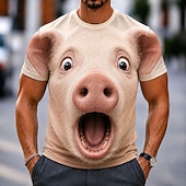  Homens Animal Ovelha Camiseta Manga Curta Camiseta Impressão 3D Gola Redonda Camisa Engraçado Casual Diário Rua Rosa Marron Verde Verão Primavera Roupa S M L XL 2XL 3XL