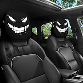 billiga Halloween överdrag-2/4 st nackstödsskydd med skräckmotiv, läskiga ansikten och nackstödsskydd för SUV, sedan och lastbil, roliga halloween-bilinredningstillbehör, mjuk och bekväm ostoppad design