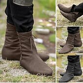 economico Calzature-Vintage Medievale Rinascimento Scarpe Scarpe da Ballo Pirata Vichingo Ranger Elfico Tiro con l'arco Tinta unita Costume Unisex Celtico Costumi da pirata Fantasia Halloween Carnevale Mascherata