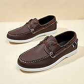 tanie Casualowe buty na sznurówki-klasyczne męskie buty żeglarskie, sznurowane, codzienne buty pokładowe do jazdy samochodem, podróży, na plażę, na wakacje i na co dzień