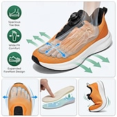cheap Men's Running Shoes-Men's Sporty Casual Daily Tissage Volant Comfortable Slip Resistant Flexible Buckle Dark Grey Black Yellow Summer Spring All Seasons