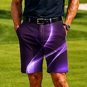 baratos Calções Impressos-Homens Ondas Arte abstrata Bloqueio de cores Bermudas Shorts casuais Bermudas de Golfe Cintura Média Business casual Trabalho Golf férias na praia Calções de corte reto com 4 bolsos Designer Roupa