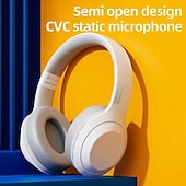 abordables Écouteurs Bluetooth sans fil-Casque sans fil Lenovo ThinkPlus supra-auriculaire, Bluetooth 5.3 avec micro, son stéréo haute fidélité avec basses profondes, oreillettes douces, pliable, idéal pour les jeux, les voyages et le