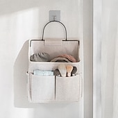 abordables Rangement et organisation-Lot de 1 ou 2 sacs de rangement suspendus en tissu, organisateur mural avec poches, pochette de rangement à suspendre à la porte, organisateur mural pour chambre d'étudiant, sac de rangement en tissu