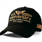  Cappellino da baseball per il 250° anniversario degli Stati Uniti (1776-2026), cappello patriottico ricamato con indipendenza, libertà e democrazia, cappellino vintage con bandiera americana effetto