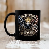  250th Anniversary Christian Mug, Patriotic We The People Eagle Cross Bible Coffee Cup, Faith Freedom Future 1776-2026 Ceramic Mug, America 250 Years Celebration Gift for Veterans, Conservatives, Chris