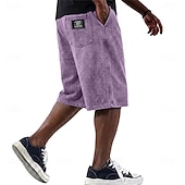 cheap Casual Shorts-SoftFade™ Men's Shorts Summer Shorts Casual Shorts Acid Wash Shorts Pocket Elastic Waist Classic Solid Washed Comfort Breathable Knee Length Casual Outdoor Beach Vacation Fashion Blue Black Inelastic