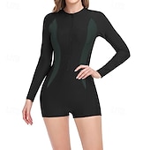 tanie Rash guardy One Piece-Damskie Docieplacze Stroje kąpielowe One Pieces Blokowanie kolorów Zapiąć na zamek błyskawiczny Ochrona UV Elastyczny Długi rękaw Kąpielówki Surfing Plaża Wakacje Lato
