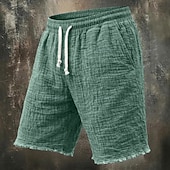  Per uomo Pantaloncini Estivi 100% cotone Shorts da Spiaggia Coulisse Elastico in vita Senza bordo Semplice Comodità Traspirante Lunghezza al ginocchio Casuale Quotidiano All'aperto Vacanza Vintage