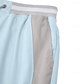 economico Vacanza-Per uomo Shorts di Lino Pantaloncini Estivi Shorts da Spiaggia Coulisse Tasca Striscia laterale Blocco di colori Tinta unita Comodità Traspirante Lunghezza al ginocchio Casuale Quotidiano Spiaggia