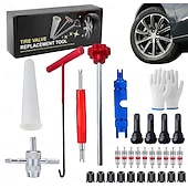economico deposito attrezzi-Kit di attrezzi per la sostituzione rapida delle valvole degli pneumatici auto, composto da 30 pezzi, set di sostituzione rapida del nucleo della valvola che perde, include tr413, tappi per attrezzi a