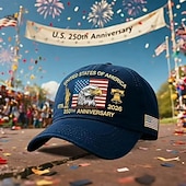  Cappello per il 250° anniversario degli Stati Uniti (1776-2026), con aquila calva patriottica. &berretto da baseball con bandiera americana ricamata e statua della libertà &Regalo commemorativo del
