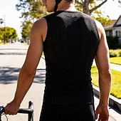 economico Maglie da uomo-gilet da ciclismo da uomo tinta unita senza maniche gilet da bici wosawe con 3 tasche posteriori trainer ad asciugatura rapida traspirante elasticizzato sportivo nero bianco abbigliamento