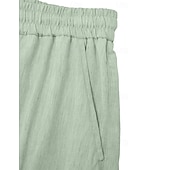 cheap Classic-Men's Shorts Linen Shorts Summer Shorts Beach Shorts Drawstring Elastic Waist Multi Pocket Plain Comfort Breathable Knee Length Daily Outdoor Holiday Vacation Fashion Black Green Inelastic