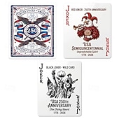  Carte da gioco commemorative del 250° anniversario degli Stati Uniti, edizione da collezione del quinquennio 1776-2026, mazzo storico patriottico degli Stati Uniti, regalo per gli amanti della storia