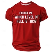  Mens Excuse Me Which Level Of Hell Is This Funny Sarcastic Dark Humor Graphic T Shirt Short Sleeve Crewneck Casual Daily Wear Designer Clothing Apparel S M L XL XXL XXXL