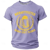  Men's Bieraktivisten Heben Statt Kleben German Beer Humor T Shirt Graphic Slim Fit Oktoberfest Pub Party Casual Designer Clothing Apparel S M L XL XXL XXXL