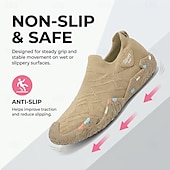 cheap Slip-On Casual Shoes-Men's Beige Outdoor Sneakers – Lightweight Breathable Walking Shoes, Non-Slip Comfort Footwear for Hiking, Travel, Camping and Everyday Wear