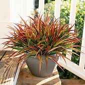 preiswerte Künstliche Blume-12 künstliche Pflanzen für den Außenbereich, künstliches Gras aus Kunststoff, UV-beständig, künstliche Stängel und Büsche, für Pflanzgefäße, Terrasse, Veranda, Fensterkasten, Gartenwege und als