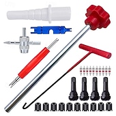 economico deposito attrezzi-Kit di attrezzi per la sostituzione rapida delle valvole degli pneumatici auto, composto da 30 pezzi, set di sostituzione rapida del nucleo della valvola che perde, include tr413, tappi per attrezzi a