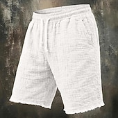  Per uomo Pantaloncini Estivi 100% cotone Shorts da Spiaggia Coulisse Elastico in vita Senza bordo Semplice Comodità Traspirante Lunghezza al ginocchio Casuale Quotidiano All'aperto Vacanza Vintage