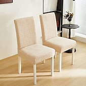 cheap Dining Chair Cover-Polar Fleece Fabric Dining Chair Cover, Stretch Elastic Chair Slipcover for Home Hotel, Washable Removable Soft Seat Protector