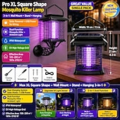 cheap Decorative Lights-Solar Bug Zapper Outdoor, Solar Mosquito Zapper, Rechargeable Battery, Waterproof Electric Fly Zapper for Patio, Backyard, Garden, Camping