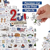  Patriotisches Amerika-Puzzle mit 1000 Teilen, Puzzle zum 250. Jahrestag für Erwachsene, patriotisches Puzzle mit Flagge, Adler, Freiheitsstatue und Freiheitssymbolen, lehrreiches Geschichtspuzzle