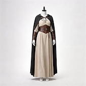 baratos Capa &amp; Capa-Medieval Renascentista manto manto com capuz Viking Elfo Fantasia Mulheres Dia Das Bruxas Carnaval Espetáculo LARP Ren Faire Adulto Capa