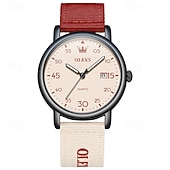 voordelige Quartz-horloges-Olevs dameshorloge in roze, schattig analoog quartz polshorloge met datumweergave, casual modieus meisjeshorloge met ademende nylon band, waterdicht tot 30 meter, verjaardagscadeau voor tienermeisjes