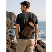  Men's Lightweight Sling Bag, Nautical Print Crossbody Chest Bag with Adjustable Strap, Travel Shoulder Bag for Outdoor Walking and Vacation