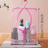 abordables Almacenamiento y organización-2 bolsas de almacenamiento colgantes de malla para estante de baño, organizador colgante multifuncional transpirable, cesta de almacenamiento de pared para ducha, cocina, lavadero, cosméticos y