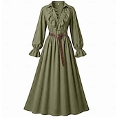  Medievale Rinascimento Vestito Lunghe Pirata Vichingo Costume Per donna Costumi da pirata Fantasia Halloween Carnevale Performance LARP Fiera Rinascimentale Adulti Vestito